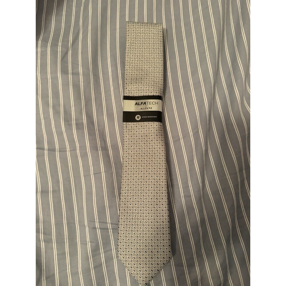 ALFANI ALFATECH Mens Necktie Holland Neat Marina Stain Resistant New